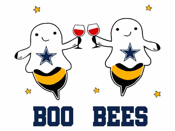 Dallas cowboys, boo bees, boo cowboys, funny halloween print ready vector t shirt design