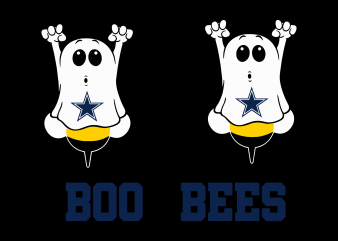 Dallas cowboys, boo bees, boo cowboys, funny halloween buy t shirt design for commercial use