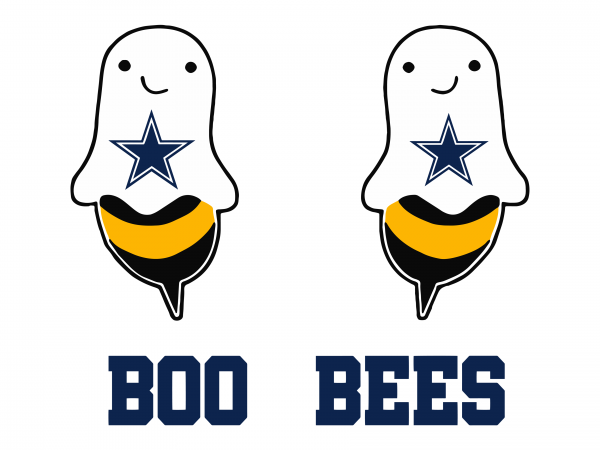 Dallas cowboys, boo bees, boo cowboys, funny halloween t shirt design for purchase