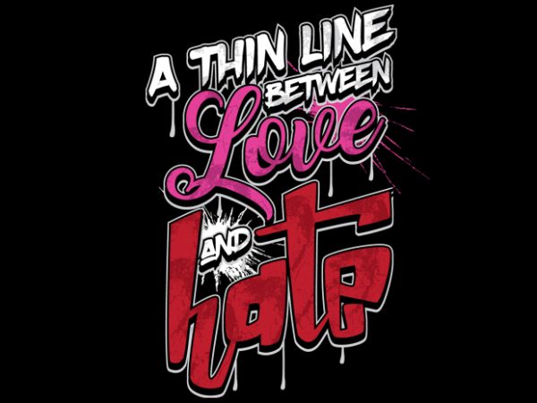 Love hate vector t-shirt design for commercial use