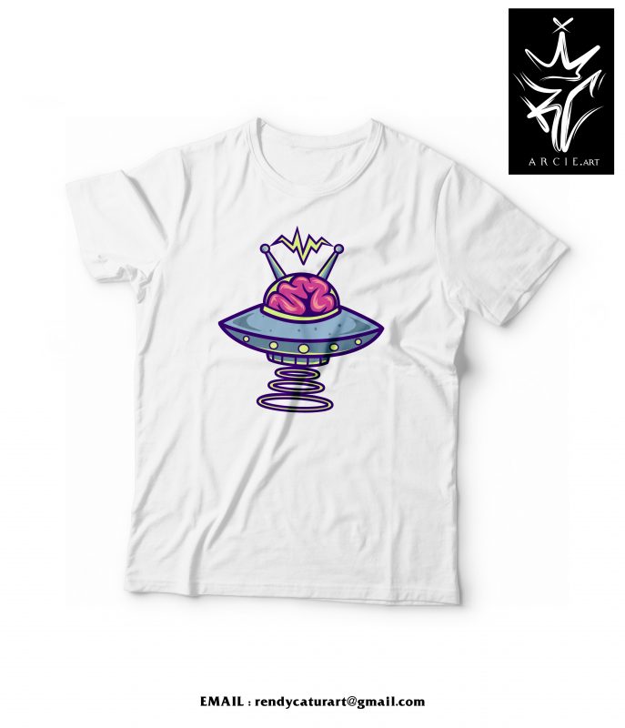 UFO t-shirt design vector tshirt design for merch by amazon