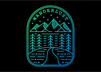 Wanderlust vector t-shirt design template