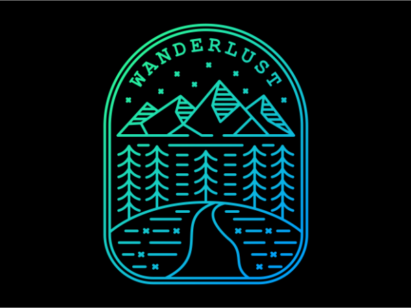 Wanderlust vector t-shirt design template