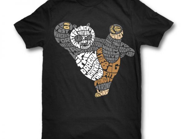 Warrior panda t shirt design template