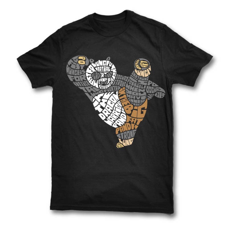 Warrior Panda t shirt design template