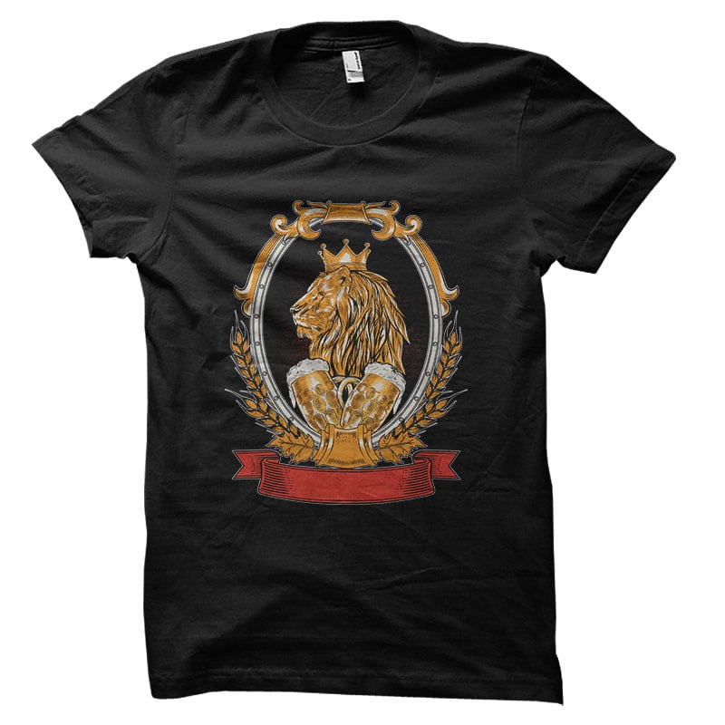 Lion beer Vector t-shirt design buy t shirt designs artwork