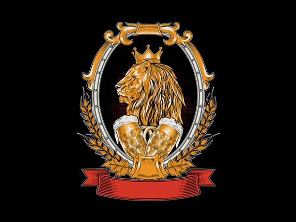 Lion beer vector t-shirt design Lion beer vector t-shirt design