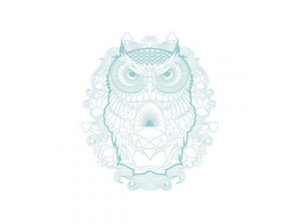 Owl ornament vector t-shirt design