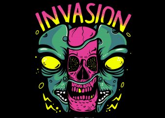 Alien Invasion buy t shirt design for commercial use