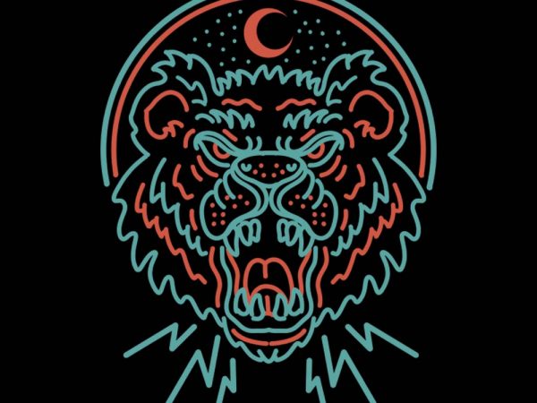 Angry beast vector t-shirt design