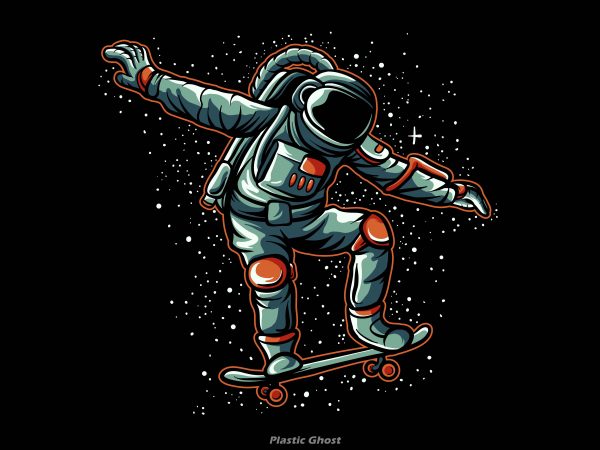 astronaut skateboarding buy t shirt design
