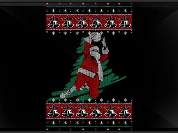 Basket santa vector t shirt design for download