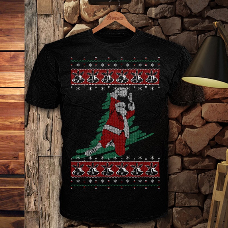 Basket Santa t-shirt designs for merch by amazon