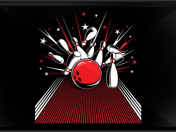 Bowling vector t-shirt design template