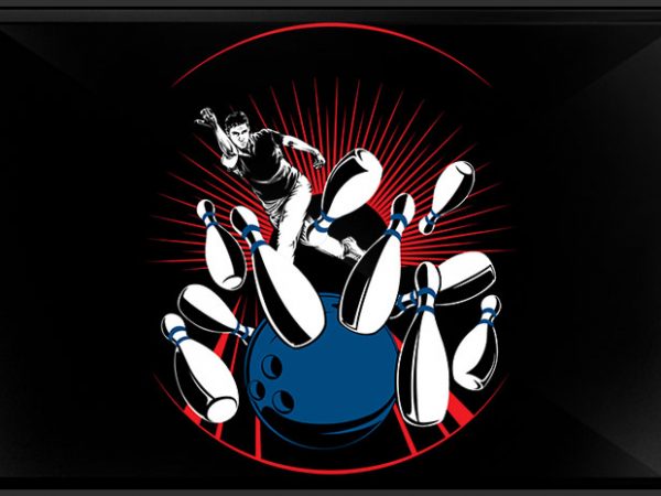 Bowling man print ready vector t shirt design