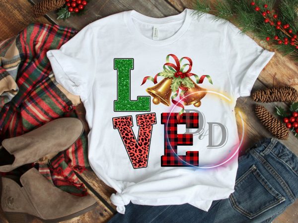 LOVE leopard fabric caro bells Merry Christmas T shirt LOVE leopard fabric caro bells Merry Christmas T shirt