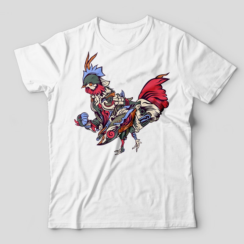 chicken robot vector t-shirt design template vector shirt designs