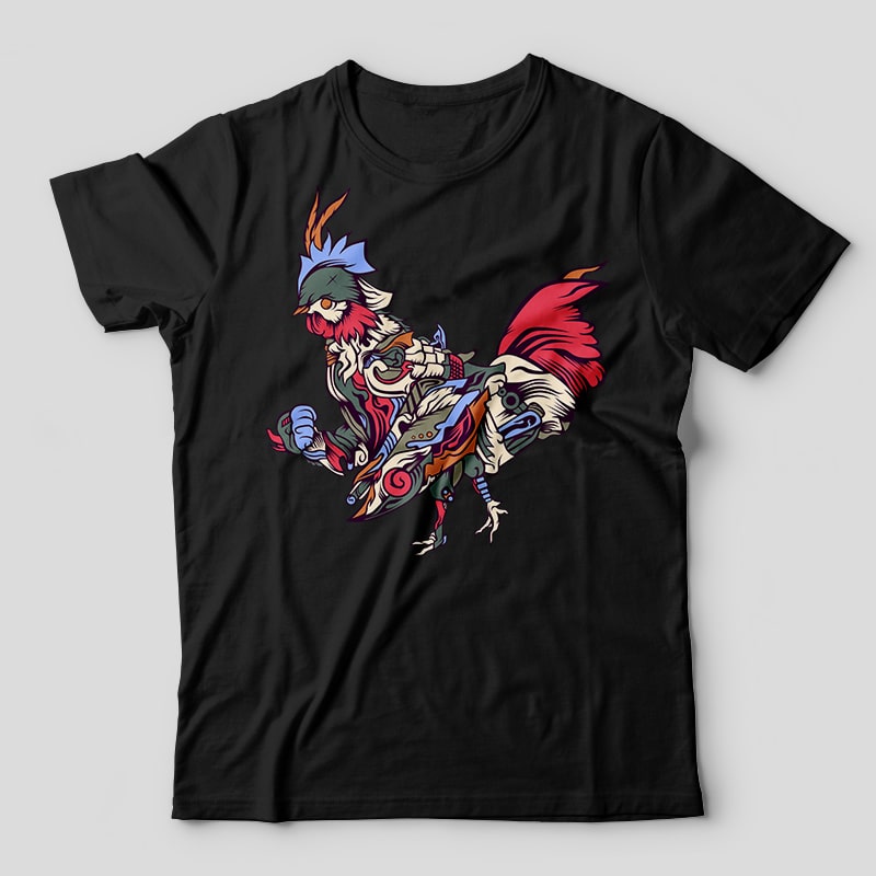 chicken robot vector t-shirt design template vector shirt designs