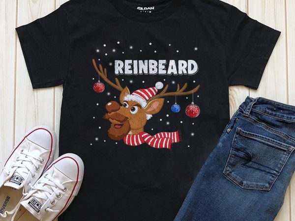 Reinbeard ready made t-shirt design png editable text in photoshop