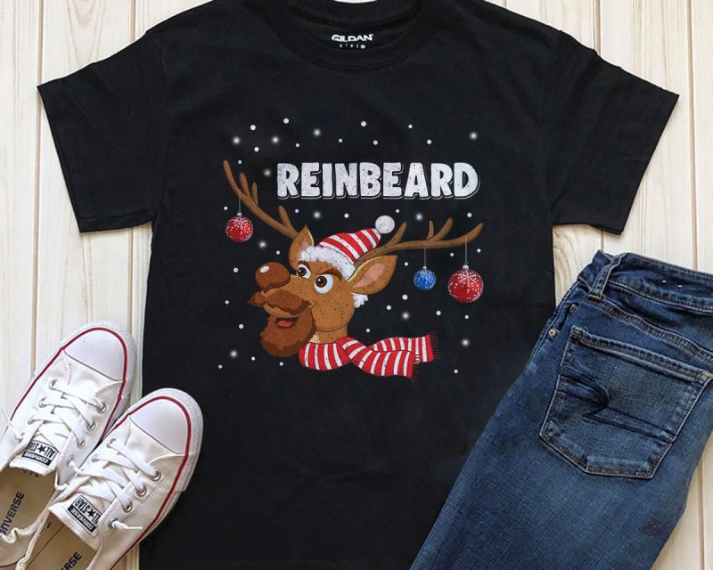 Reinbeard ready made t-shirt design PNG editable text in Photoshop vector shirt designs