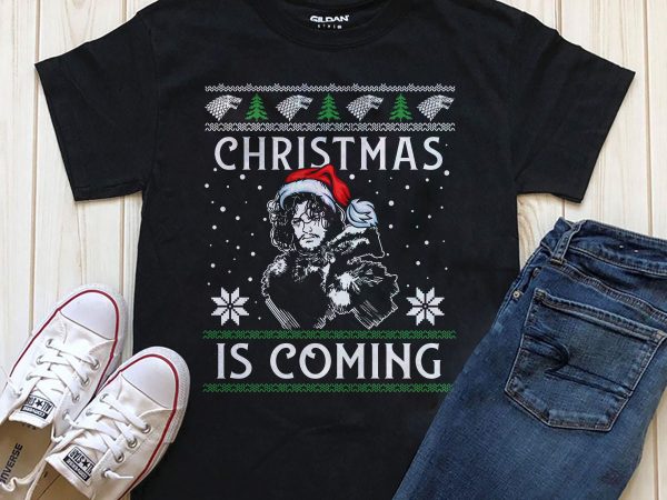 Christmas is coming graphic t-shirt design download