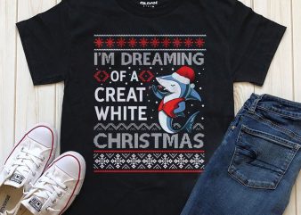 Shark Christmas t-shirt design editable text in Photoshop