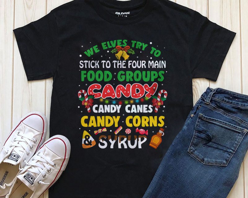 Candy canes candy corns t-shirt design for download vector shirt designs