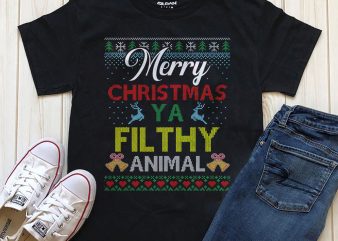 Merry Christmas YA filthy animal  shirt designs png psd files