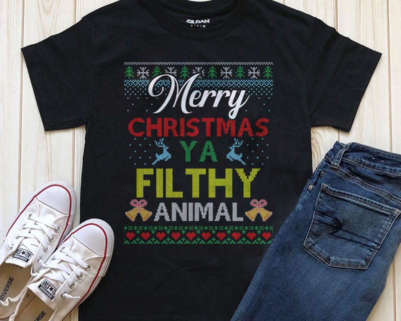 Merry Christmas YA filthy animal  shirt designs png psd files t shirt designs for printify