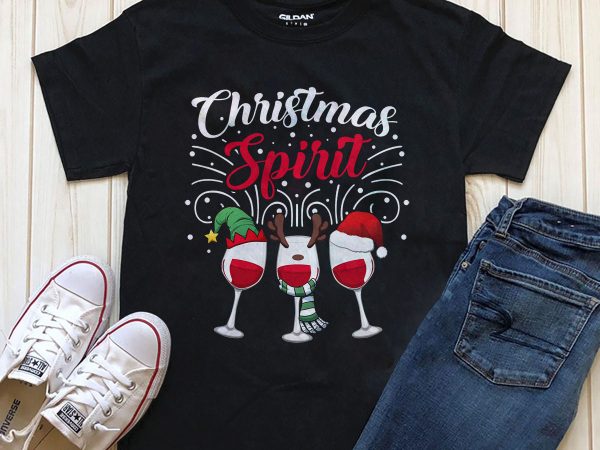 Christmas spirit png t-shirt design editable text in photoshop