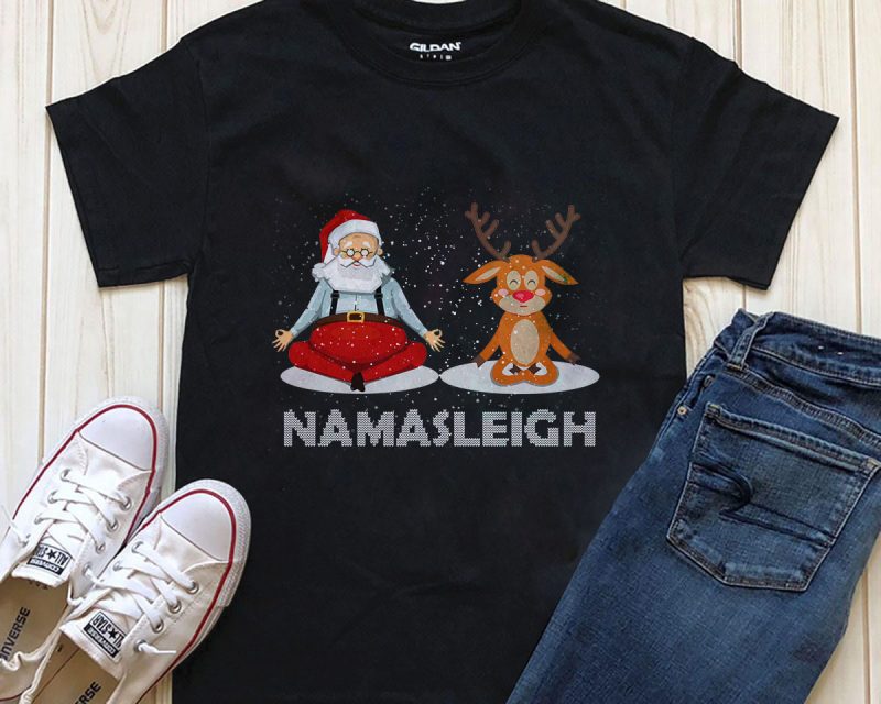 Namasleigh Santa T-shirt design download tshirt-factory.com