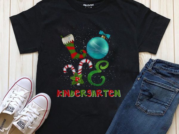 Love kindergarten christmas t-shirt design png psd file