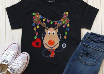 Nurse Christmas t-shirt design graphic for download