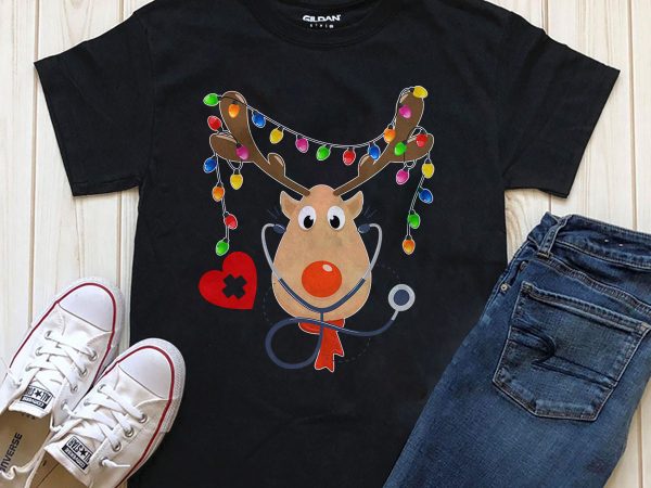 Nurse christmas t-shirt design graphic for download