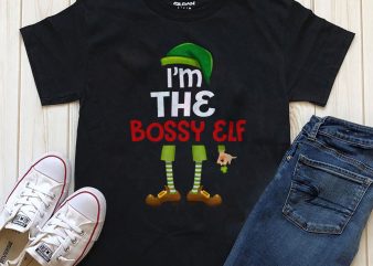 I’m the Bossy Elf Png tshirt design download