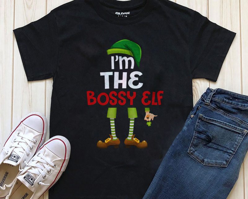 I’m the Bossy Elf Png tshirt design download tshirt-factory.com