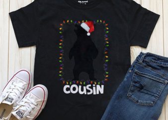 Cousin Christmas bear t-shirt designs PNG for download