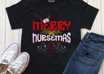 Merry Nursemas download t-shirt design PNG PSD