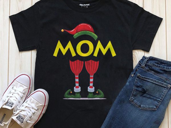 Mom elf t-shirt design png download
