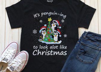It’s penguin-ing to look a lot like Christmas PNG t-shirt design download