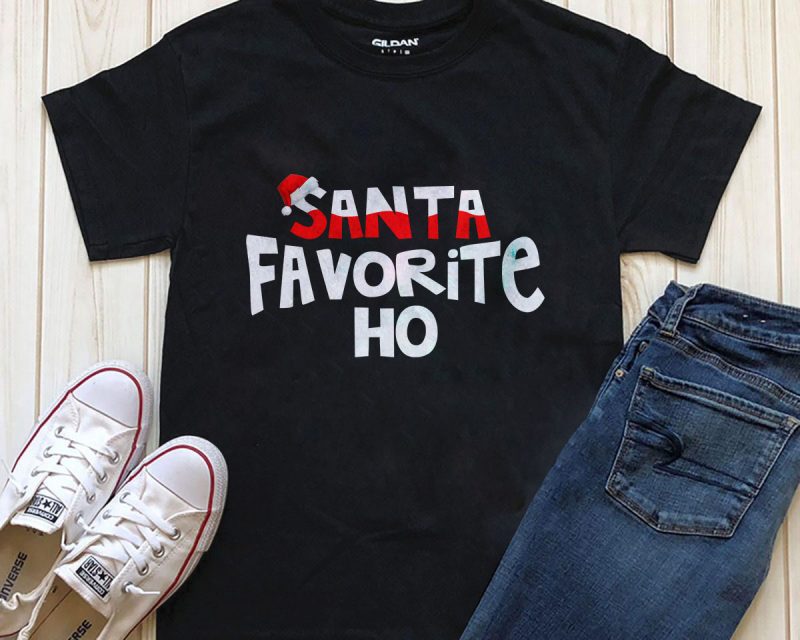 Santa Favorite HO T-shirt Design PNG t shirt designs for sale