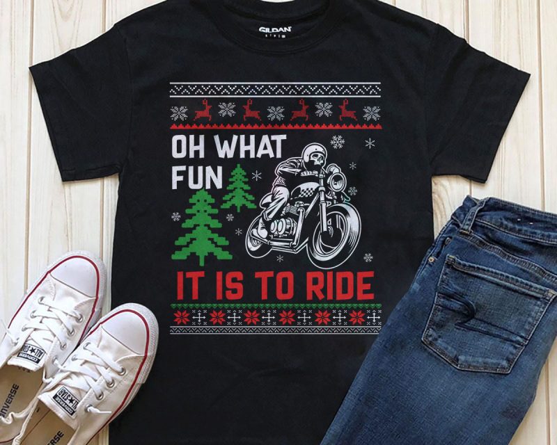 Oh what fun it is to ride Christmas design for download tshirt design for merch by amazon