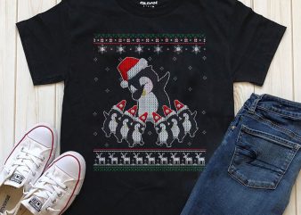 Penguin Dab Christmas T-shirt PNG PSD files