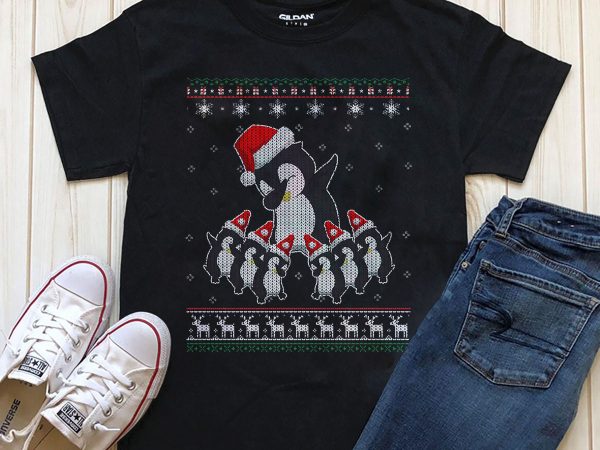 Penguin dab christmas t-shirt png psd files