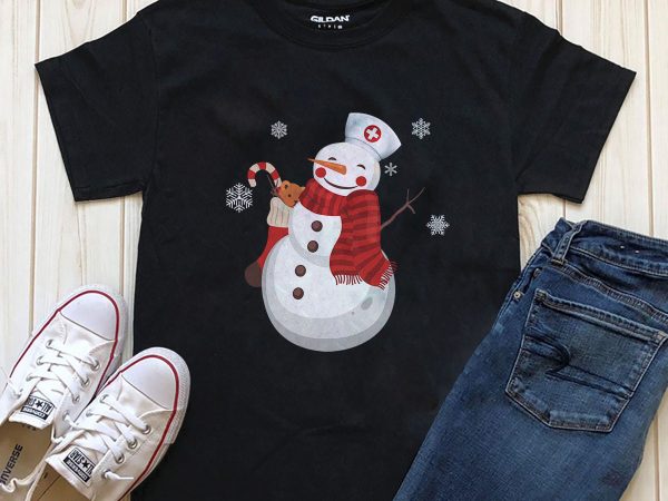 Snowman t-shirt design graphic png file for download
