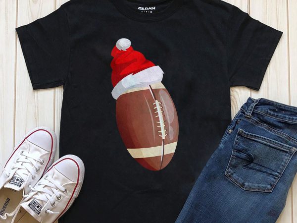 Merry christmas rugby ball graphic t-shirt design template