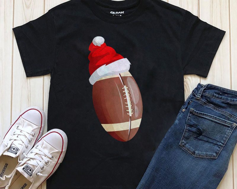 Merry Christmas Rugby Ball graphic t-shirt design template tshirt design for sale