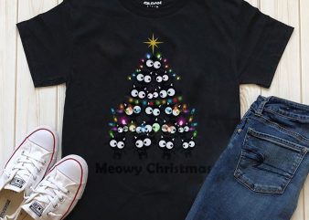 Meowy Christmas Cart T-shirt design for download