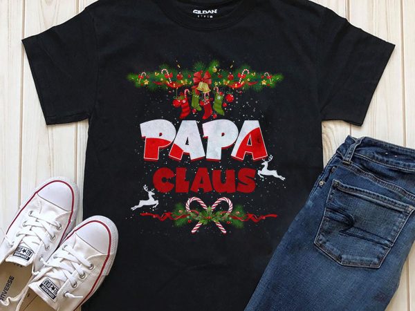 Papa claus christmas graphic t-shirt design for download