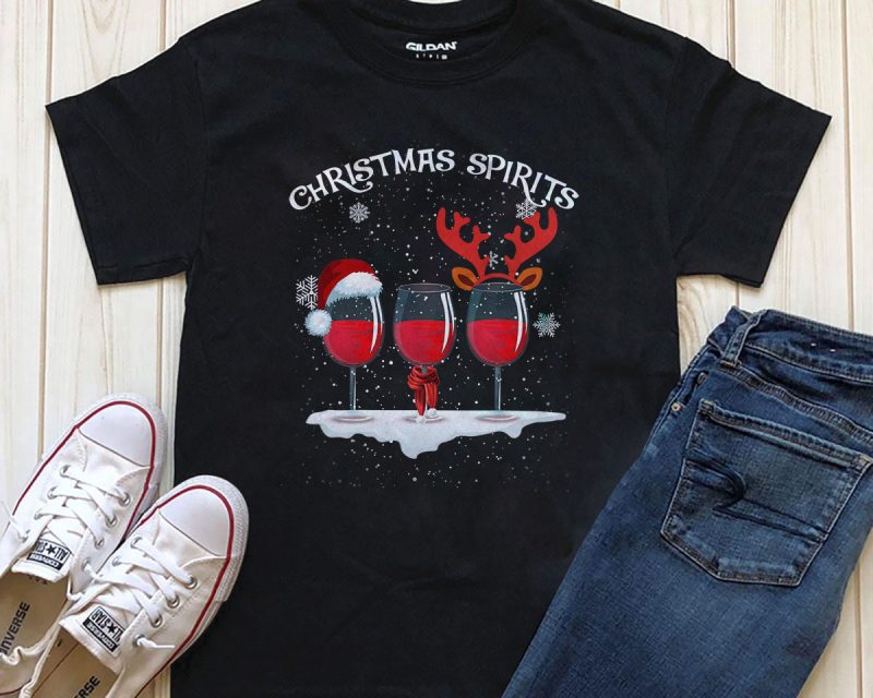 Christmas Spirits Digital t-shirt design tshirt-factory.com